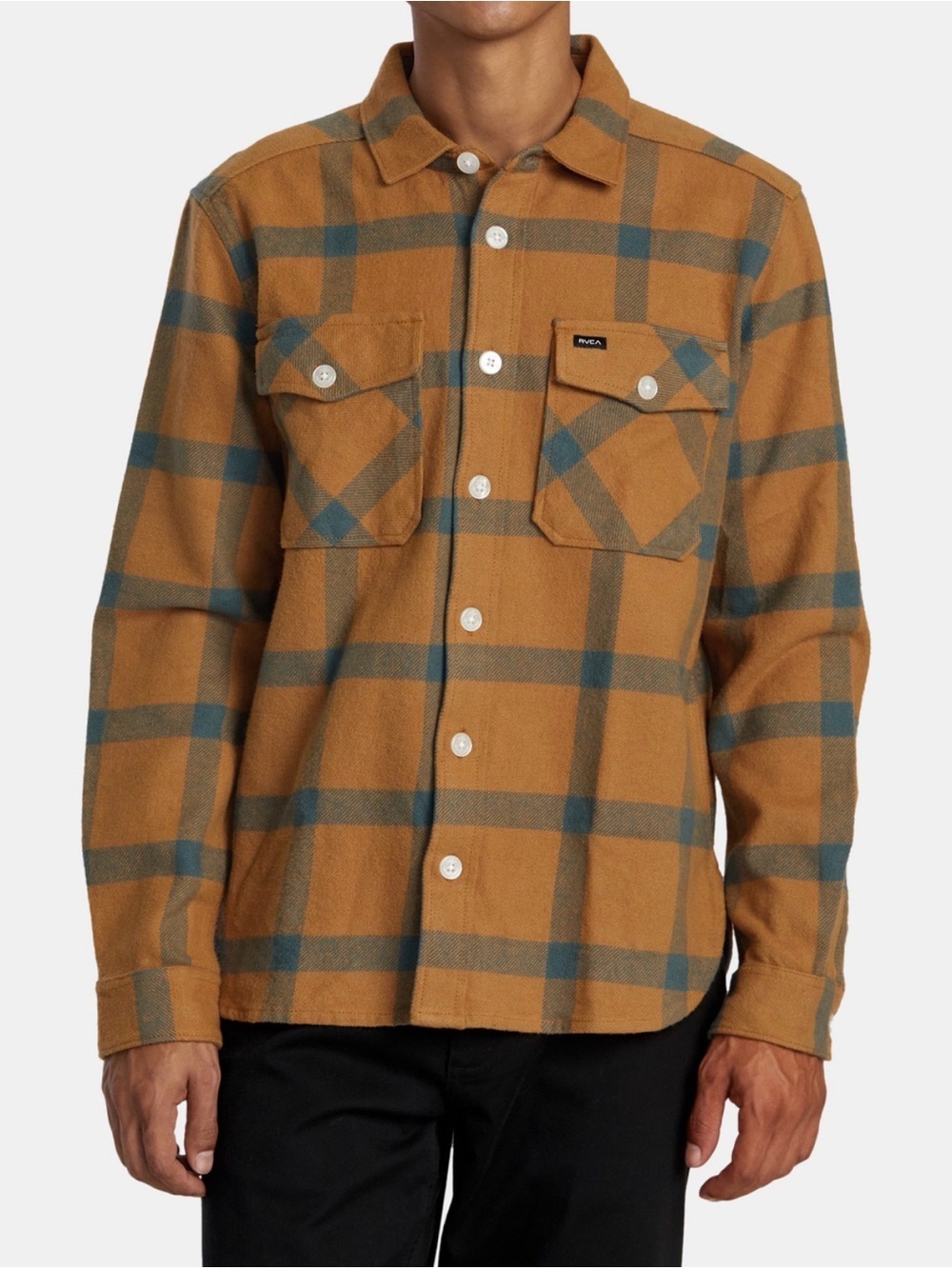 NWT RVCA CPO Flannel Shirt Camel Medium